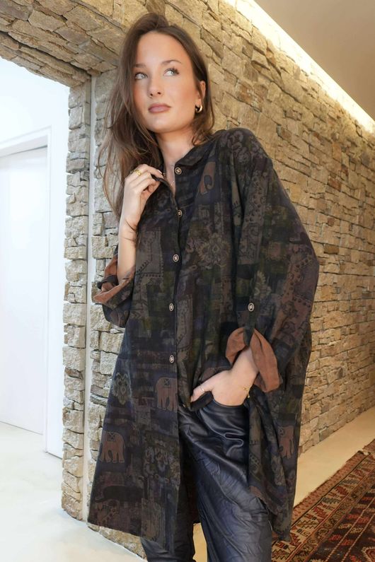 Shangri-La Longline Pocketed Shirt Jacket 2 /30 =